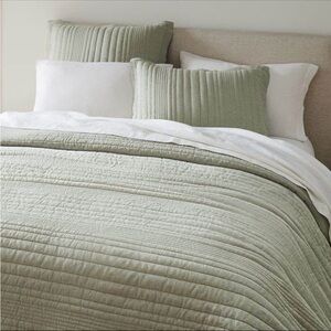 West Elm Sage Green King Size Shams